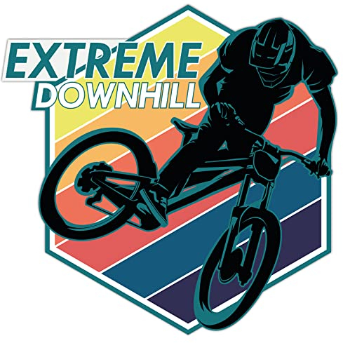 Mountainbike Aufkleber für Auto Fahrrad Bike Helm Wasserflasche Gitarre Laptop Koffer Outdoor MTB Vinyl Sticker wasserfest selbstklebend Zubehör R201 (07 Extreme downhill)