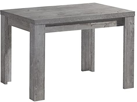 AVANTI TRENDSTORE Monza - Tavolo moderno per sala da pranzo con funzione estraibile in legno laminato di colore grigio cemento, allungabile fino a 166 cm. Dimensioni: LAP 110-166x76x60 cm