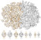 SUPERFINDINGS 192Pcs 4 Sizes Cubic Zirconia Links Rhinestones Bracelet Necklace Connector Pendant Platinum and Light Gold Crystal Diamond Round Charming Connectors for Jewelry Making, Hole: 1~1.2 mm