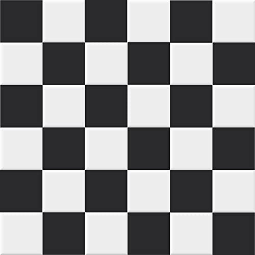 INDIGOS Fliesenaufkleber Fliesen matt - Schwarz - 20x20cm - Wandfliesen selbstklebend - Klebefliesen für Wand - WC, Bordüre Fliesenspiegel renovieren überkleben