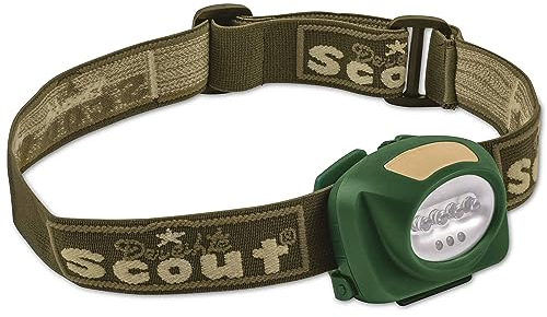 Scout LED Stirnlampe, 7 leistungsstarke LED's, 3 Einstellungen auf Knopfdruck: 2, 4 weiße oder 3 rote LED Leuchtkegel,