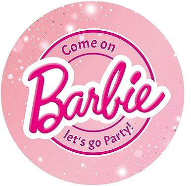 Tortenaufleger Barbie Glitter - let's go Party, rund 20cm Fondantpapier PREMIUM