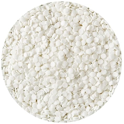 BrandNewCake® Essbare Kuchen Mini Konfetti Rund Weiß Ø4mm 500g - Kuchendekoration Streusel - Tortendeko - Backzubehör