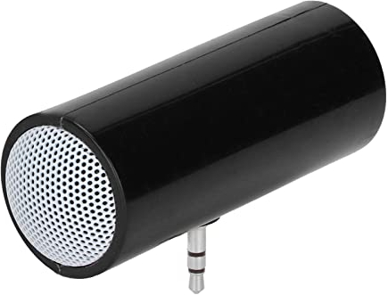 Septpenta Handy Mini Lautsprecher, 3,5 mm Klinken Stereo Mini Lautsprecher mit Audioschnittstelle AUX Stereo Außenlautsprecher für Smartphones, Tablets, Laptops und Pcs (Schwarz)