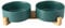 SPUNKYJUNKY Gamelle Double en céramique avec Support en Bambou pour Chiens de Grande Taille (1800 ML, Vert x 2)