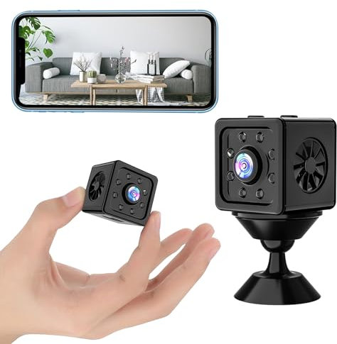 Mini Spy Camera Wireless Hidden WiFi Camera, 2024 Latest 1080P Full HD Mini Camera, Small Nanny Cam Home Security Surveillance Camera with Motion Detection/Night Vision APP Control for Indoor Outdoor