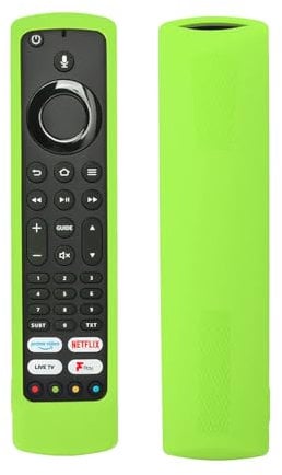 Custodia Telecomando compatibile con Fire TV Omni/TCL 2022 CF630 Remote YKF494-B203/Xiaomi Fire Smart TV F2/CT-8565/JVC RM-C3253, Guscio Telecomando in silicone con cordino(Glow Verde)