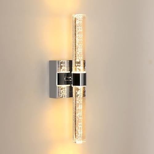 DELIPOP Wandleuchte LED Innen Modern, 12W 1350LM Wandlampe Warmweiß 3000K, Kreative Acryl Wandleuchten Gold Für Wohnzimmer, Treppen, Korridor, Schlafzimmer