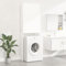 Gecheer Washing Machine Cabinet Over Toilet Cabinet Freestanding Washing Machine Rack with 2 Doors and 3 Shelves Bathroom Laundry Storage Organiser Cupboard White 64x25.5x190 cm 2
