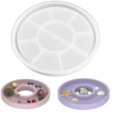 Bandeja Redonda Para Hormigón Bandeja Redonda De Silicona Moldes De Resina Epoxi Redondo, Molde Redondo De Resina Epoxi Para Bandeja DIY, Utilizado Como Posavasos, Bandejas
