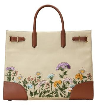 Ralph Lauren Devyn Large Tote Bag, Shopper, Beige-Flowers