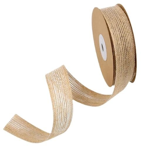 10 m / Rolle Jute-Rollen, Sackleinenband mit Spitze, Vintage, rustikale Hochzeitsdekoration, Party, DIY, Basteln, Verpackung (Farbe: massiv)