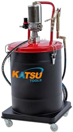 KATSU Tools Pompa Pneumatica per Grasso 40L Ingrassatore con Pompa Pneumatica Portatile Pistola per Grasso ad Aria con 12ft Tubo, 450 Bar, per Auto Camion Macchinari