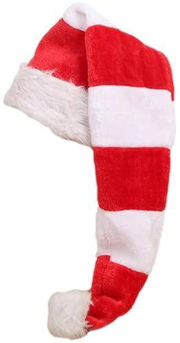 Fulenyi Rot-weiße Weihnachtsmütze, gestreifte Weihnachtsmütze | Weihnachtsmütze,Weihnachtsmütze, festliche klassische Weihnachtsmütze, weiche Weihnachtsmütze für Neujahrsfeiertage