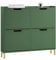 SoBuy Schuhschrank schmal mit 4 Klappen platzsparender Schuhkipper Hoch Kommode mit 8 Ablagen Schuhregal geschlossen Shoe Cabinet Flurschrank für Diele Flur Garderobe 100x91x19cm Dunkelgrün FSR100-SY