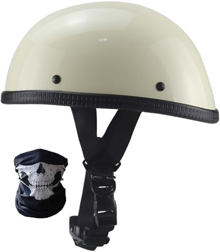 Retrò Mezzo Casco Da Moto Portatile Jet Casco Scodella DOT/ECE Omologato Sicurezza Estivo Mezzo Casco, Adulti Metà Aperto Faccia Casco Da Motociclista Scodella Caschi Cromwell 3,M=57-58CM