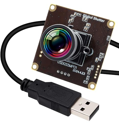 Global Shutter USB Kameramodul für Laptop 60fps High Speed PC Kamera Weitwinkel 120 Grad Low Distortion Lens Webcam Board Mini UVC USB 2.0 Lightburn Kamera für Laser Engraver 5MP 50fps USB Kamera