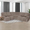 Samt-Sofabezug in L-Form, 5-Sitzer-Couch-Schonbezug mit dickem, weichem und waschbarem Stoff, brauner Ecksofa-Schutz für Wohnzimmer