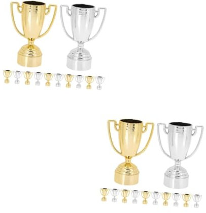 STOBOK 2 Sätze Kleines Trophäenset Für Pokale Wettbewerb Preise Puppenhaus-miniaturen Miniatur-schubkarre Zum Basteln Goldene Trophäe Wiederverwendbar 12 Stück * 2
