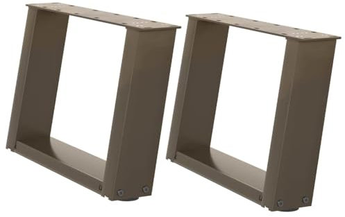 vidaXL Couchtischbeine U-Form 2 Stk. Naturstahl 50x(30-31) cm Stahl, Tischbein, Tischbein Metall, Esstischbein, Möbelbein, Schreibtischbein