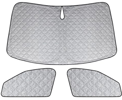 Parabrisas Delantero del Automóvil con Parasol Reemplazo para VW Tiguan SWB 2017-2024, Tapete Térmico Tecnología de Lujo 3 Piezas, Visera Plegable de Papel Aluminio, Cubierta Gruesa del Parabrisas