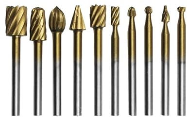 Lima rotativa 1/8 HSS, juego de brocas for enrutador, fresas rotativas de carburo Dremel, herramientas for tallado de raíz de Metal y piedra de madera, fresa(Milling Cutter B)