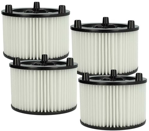 vhbw 4x filtro a pieghe piatte sostituisce Bosch 2609256F35 per aspirapolvere - bianco