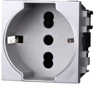 IXTRIMA Presa Schuko 2P+T 16A Colore GRIGIO Compatibile Con Bticino Living International/LIGHT
