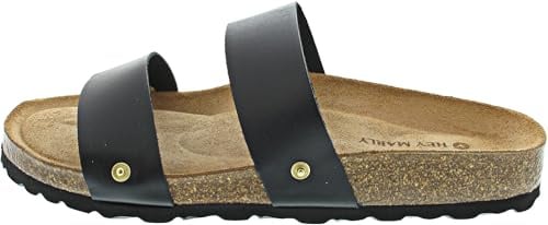 Hey Marly Casual Cork Black Pantolette Schwarz