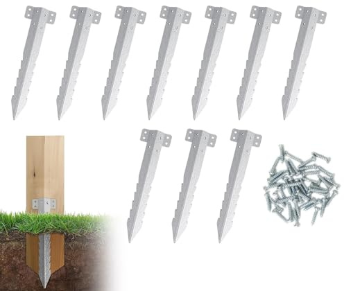 Eckklammern für Hochbeet | 10 Stück Halterungen für Gartenpfosten – robuster Metallspieß zur Unterstützung der Einfassung von Zäunen und Blumenbeeten