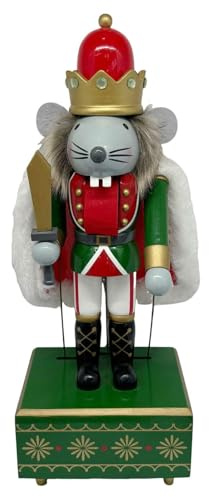 MagiDeal 12inch Mice Nutcracker Puppet Musical Box Desktop Ornament Wind up Clockwork Lightweight Multipurpose Collectible