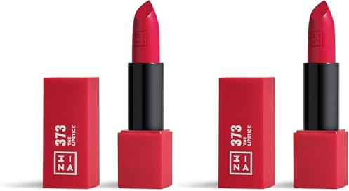 3INA MAKEUP - The Lipstick 373 - Fuchsie Lippenstift - Matt Lippen-Stift mit Vitamin E und Shea Butter- Langanhaltender Hochpigmentiert Creme - Vanille-Duft - Vegan - Cruelty Free (Packung mit 2)