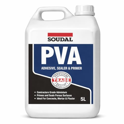 Contractors Grade PVA Adhesive White 5L | PVA Glue, PVA Bond & Contact Adhesive | PVA Glue for Walls & Crafting | Multi-Purpose Sealer, Primer & Bonding Agent