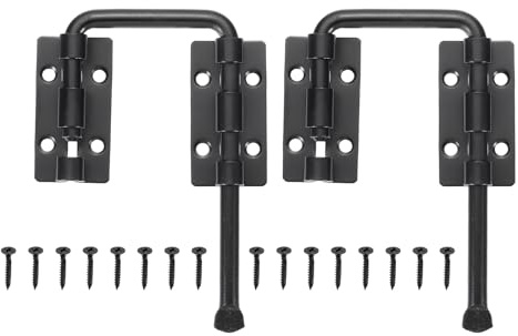 PATIKIL Patio Sliding Door Loop Lock, (4-1/3, Black)(2 Set), U-Shaped Lock Loop Latch, Suit for - Window/Screen/Barn/Garden/Fence/Shed