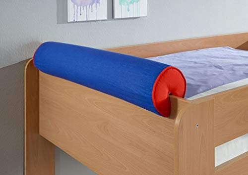 Froschkönig24 Nackenkissen Nackenrolle für Spielbett Hochbett Etagenbett Blau/Rot