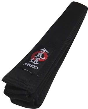 Budodrake Aikidogürtel mit Aikido-Label schwarz 5 cm (300)