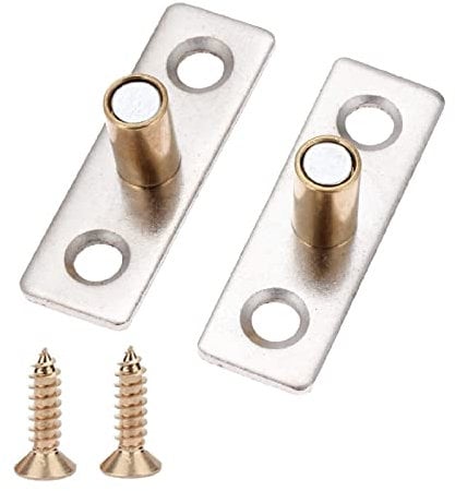 Hicello 2Pcs Sliding Door Bottom Ø8mm, Floor Guide for Sliding Door, Roller Door Guide, Metal Door Locator Stopper, Copper Tone