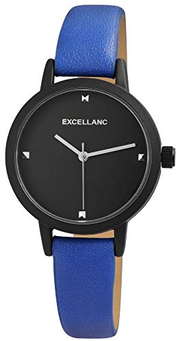 Excellanc Damen - Uhr Lederimitationsarmband Metall Analog Quarz 1900159