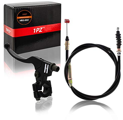 1PZ HB2-X02 7/8'' Handlebar Left Clutch Lever and Clutch Cable with Adjuster Replacement for Honda Yamaha Kawasaki 50cc 70cc 90cc 110cc 125cc Dirt Bikes Pit Bike