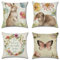 Artscope 4er-Set Dekorativ Kissenbezug 45 x 45 cm, Polyester Leinen Kissenbezüge Dekokissen Kissenhülle Set Kissen Fall für Sofa Auto Schlafzimmer Zuhause Dekor (Frühling)