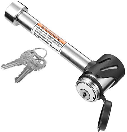 CZC AUTO Blocco ricevitore pin lock in acciaio inox 5/8 pollici rimorchio ricevitore serratura per ricevitore di classe III IV 2 2-1/2 pollici, adatto per gancio di traino bici vassoio palla fune di