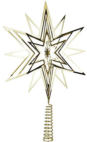 Riffelmacher Christbaumspitze Metall Stern 33cm 17858 - Weihnachtsbaumspitze Weihnachten Heiligabend Baumdekoration - Gold