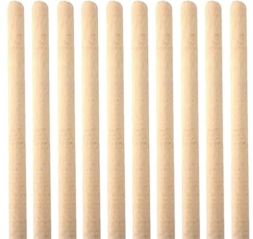 Newman and Cole Wooden Broom Handle Stick Wood Broomstick/Wooden Pole for Floor Mop Handle Brush Broom - 4ft (120cm) x 1 1/8 (28-29mm) Handles - Pack of 10