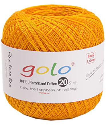 golo Filato per lavorare a maglia all'uncinetto, 20 pezzi, per filo lavorato a mano (oro)