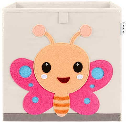 CLCROBD Animal Foldable Cube Storage Bins Fabric Toy Box/Chest/Organizer for Kids Nursery, 13 inch (Butterfly)