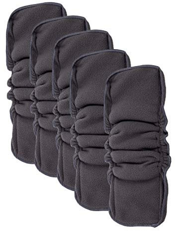 Babywindeln Waschbare Bambuskohle Windeln Wiederverwendbare Baby Windel 4 Schichten Stoffwindel Einlagen (Schwarz A, 5PCS)