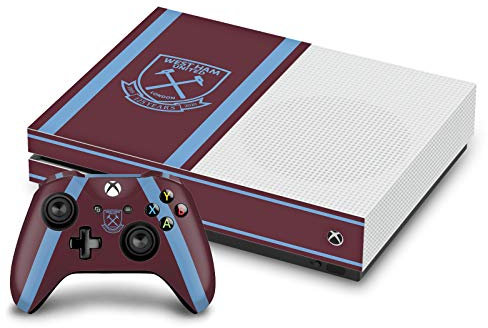 Head Case Designs Offizielle Zugelassen West Ham United FC Jersey 2020/21 Home Kit Vinyl Haut Gaming Aufkleber Abziehbild Abdeckung kompatibel mit Xbox One S Console and Controller Bundle