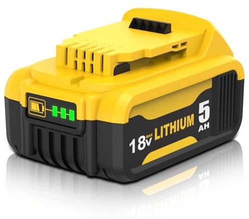 Powayup 18V 5.0Ah Replacement for Dewalt 18V Battery DCB184 DCB180 DCB181 DCB182 DCB183 DCB185 for Dewalt Battery 18V DCB201 DCB200 DCB203 DCB204 DCB184B-XJ with LED Indicator XR Power Tool Battery