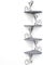 Alsonerbay Corner Shelf Wall Mount of 4 Tier Corner Shelves Rustic Wood Floating Shelf Cat Shape Metal Corner Stand for Bedroom Living Room Bathroom Kitchen Office and More Grey