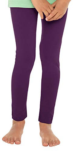 Celodoro Leggings per bambini, in jersey elasticizzato, in cotone, Lilla, 134-140 cm